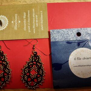 2 - pairs handmade Italian lace earrings